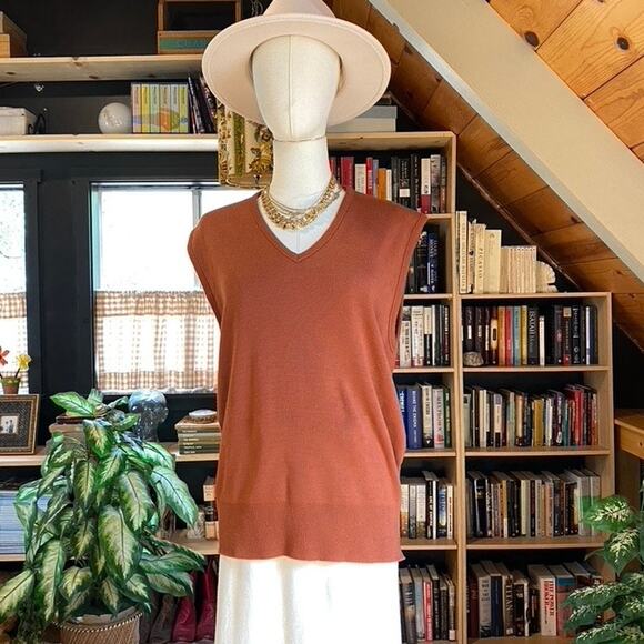 Vintage Sweater Vest Rust - Picture 1 of 6